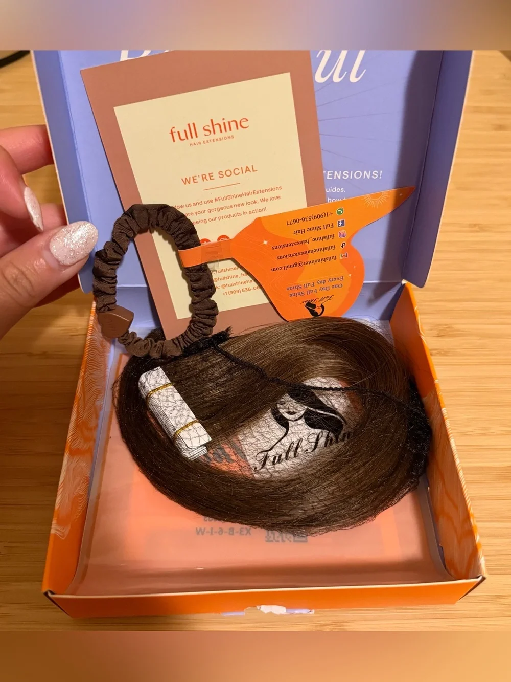 Full Shine Human Hair Tape-in 12 inch Hair Extensions - Medium Brown BRAND NEW